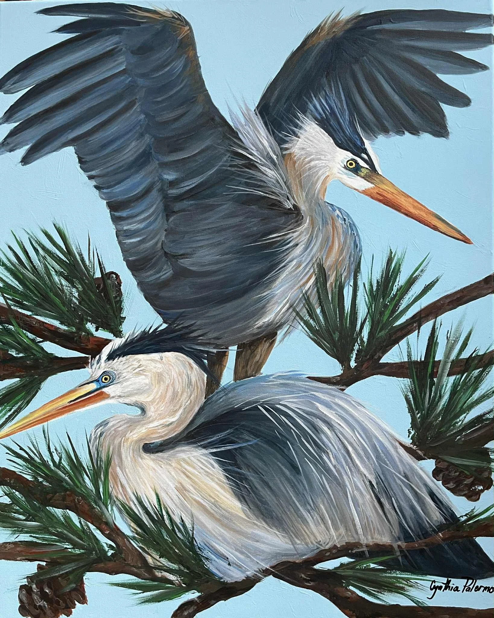 Herons, acrylic on canvas, Cynthia Palmero.jpg