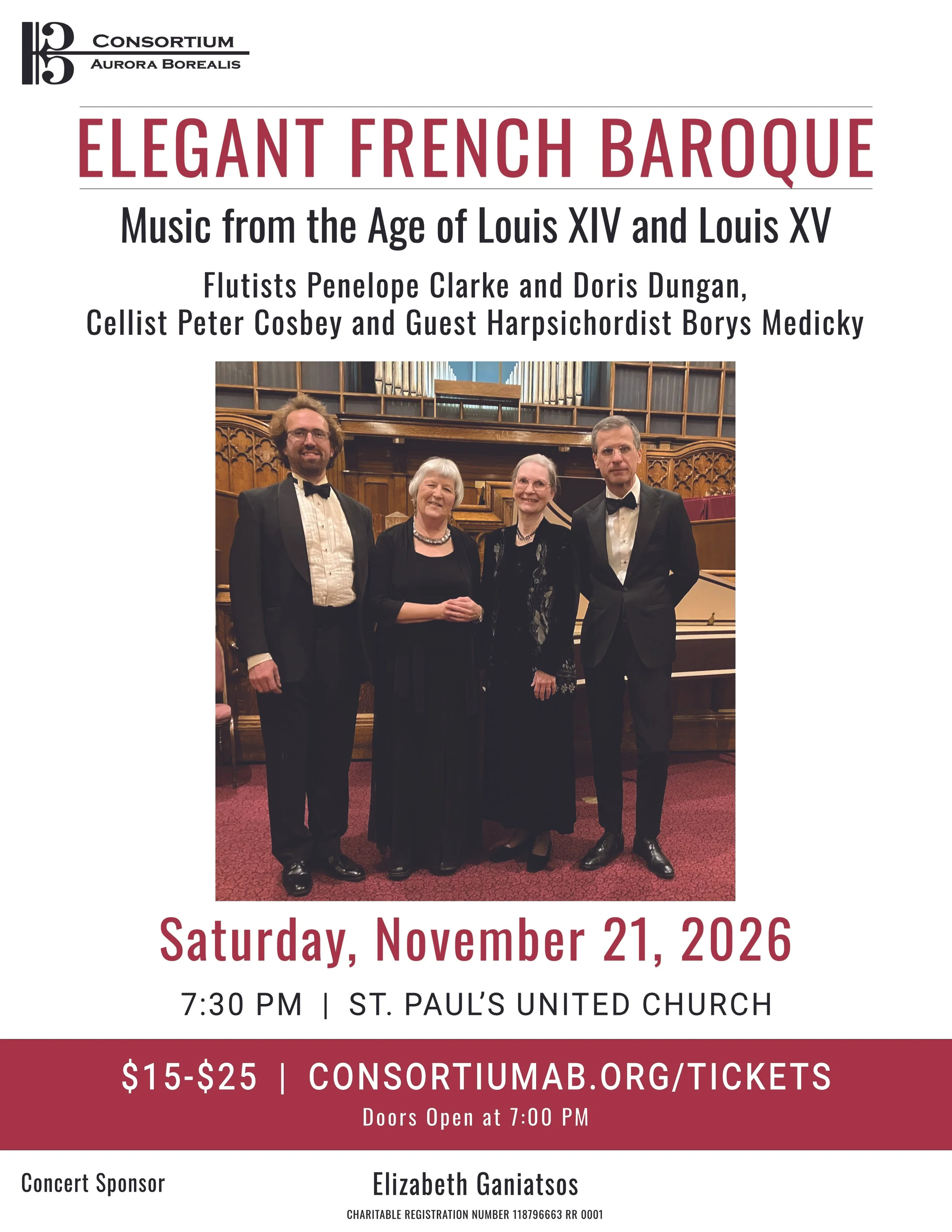 CONSORTIUM AURORA BOREALIS CONCERT - ELEGANT FRENCH BAROQUE