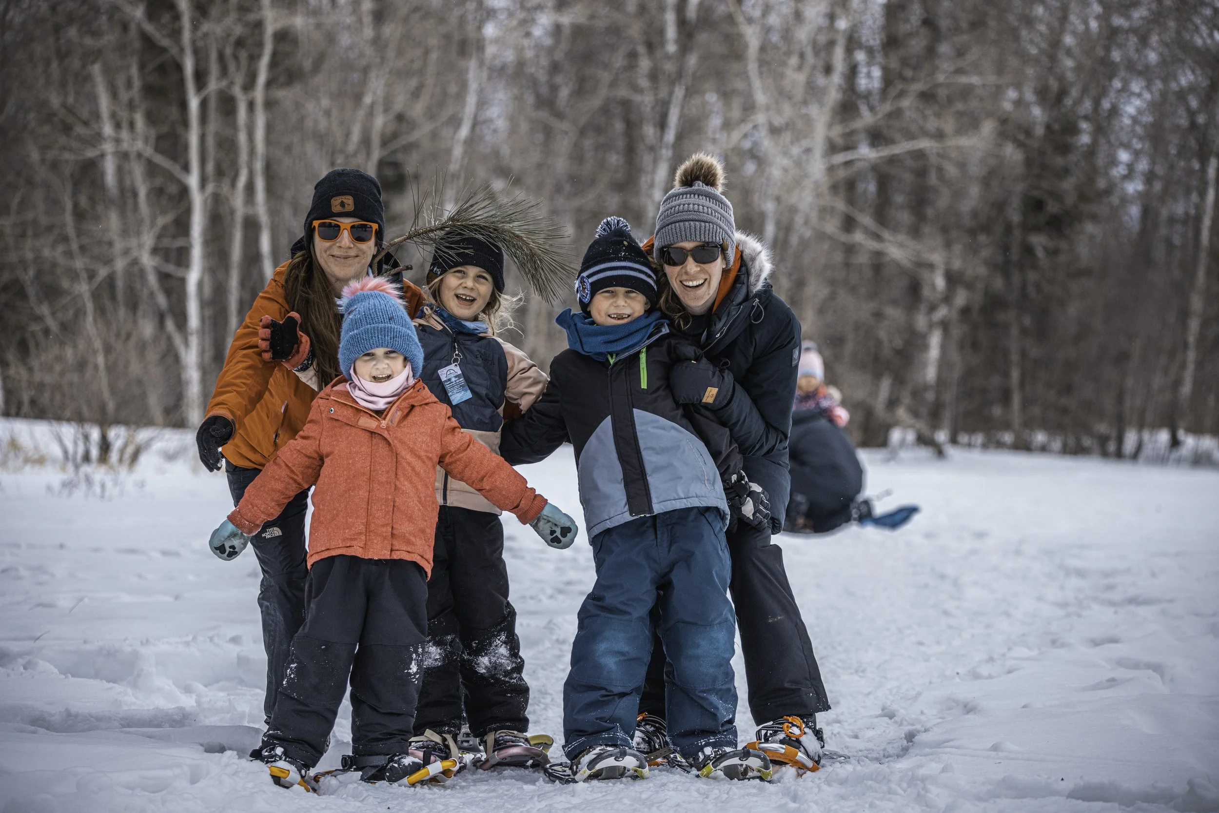 Families enjoying free outdoor winter programming at Marina Park as part of the City of Thunder Bay's Winter FunDays.
