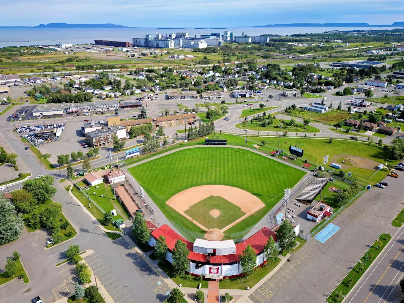A bird's eye view of Port Arthur Stadium in Thunder Bay, Ontario