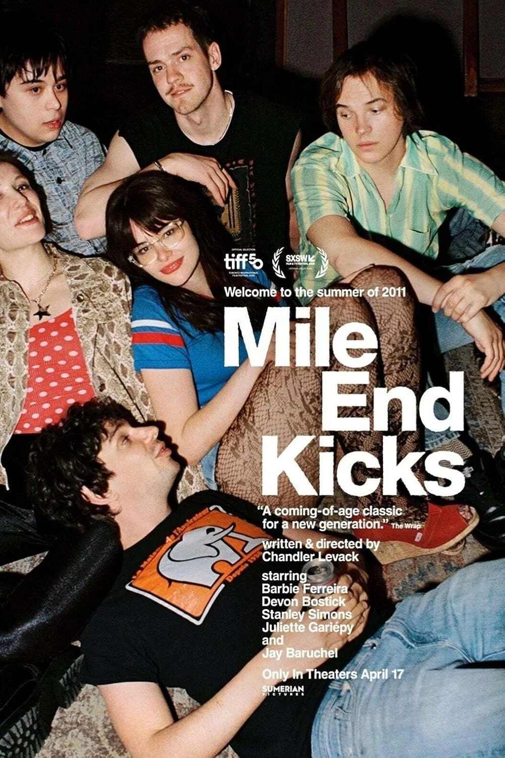 Poster for the film Mile End Kicks featuring the cast