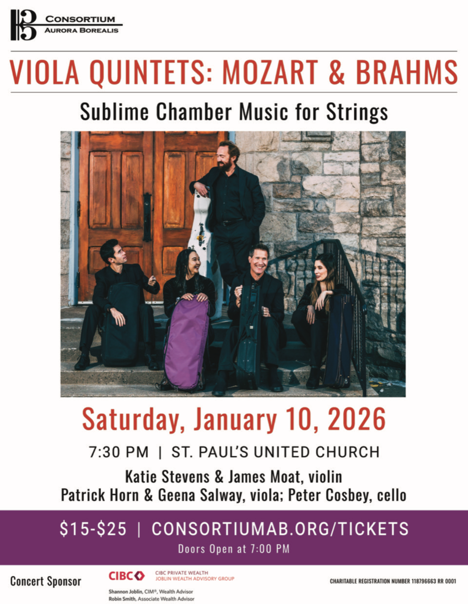 CONSORTIUM AURORA BOREALIS CONCERT: CLASSIC AND ROMANTIC STRING QUINTETS