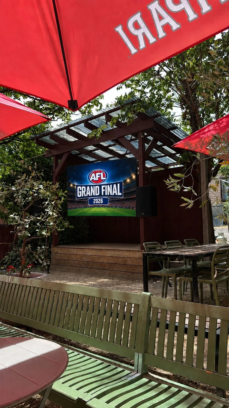 AFL Grand Final in the Beer Garden