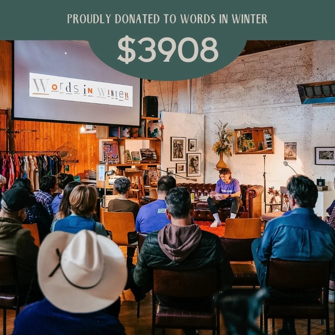 $3,908 raised for Words in Winter.

Every Friday night through August, every ticket went toward bringing writers, readers and storytellers together across the twin towns for the festival&rsquo;s 24th year. Thank you to everyone who got behind them.

