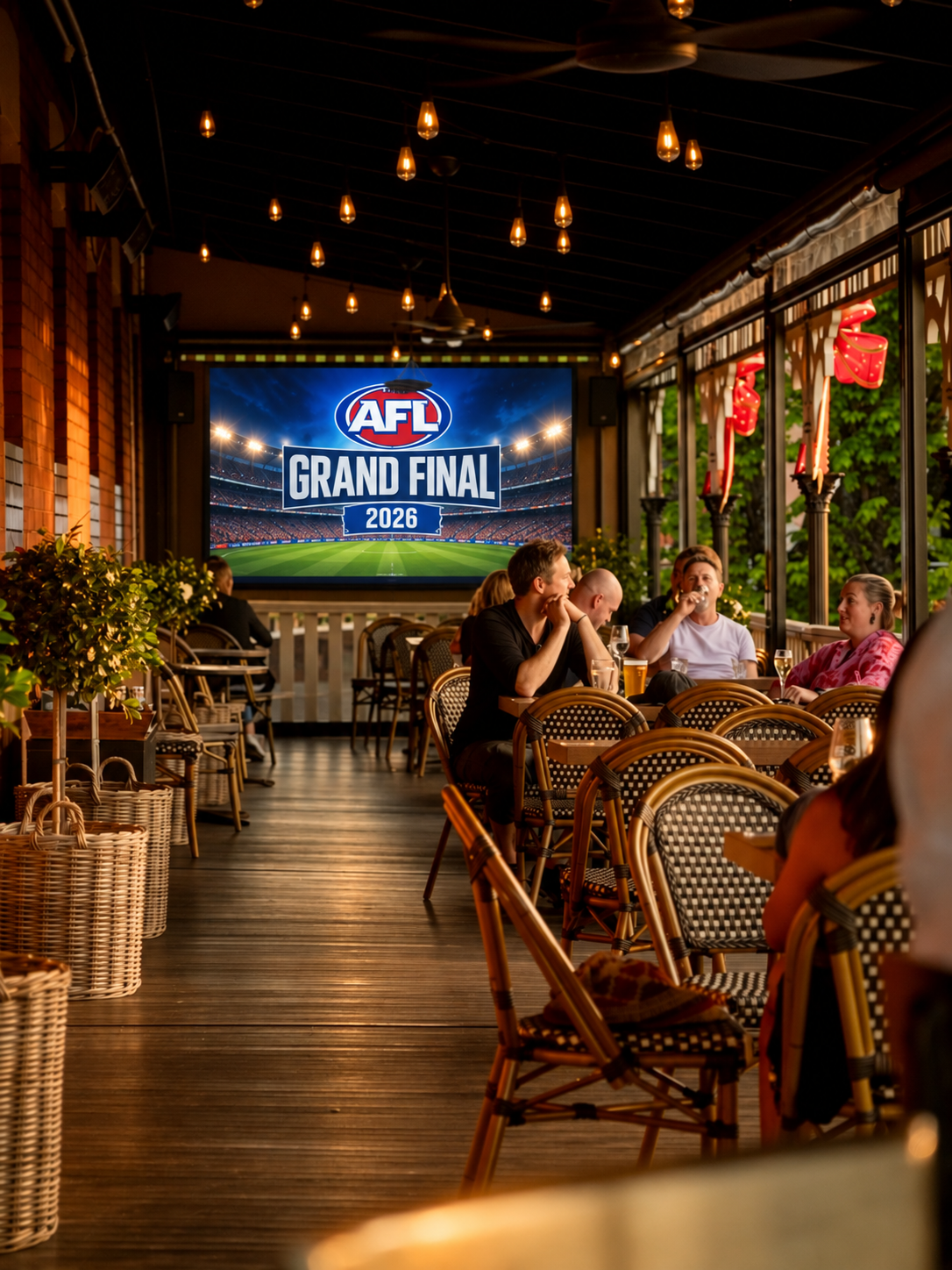 AFL Grand Final on the balcony