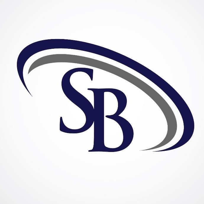 Logo with the letters 'S' and 'B' inside a swooping arc design.