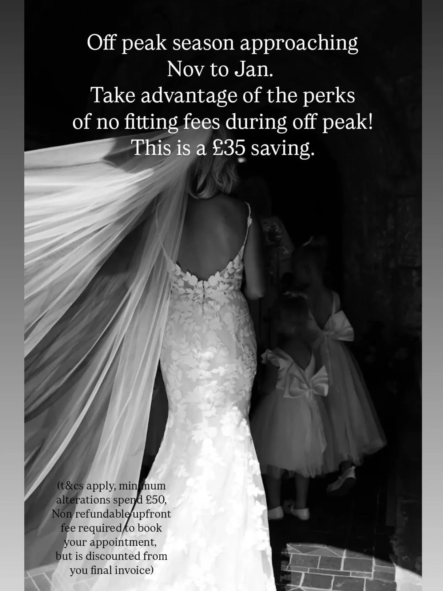 Take advantage of off peak season Nov to Jan and book your dress alterations fitting with a &pound;35 saving! (see ad)

You may have your old wedding dress you'd like to revamp or turn into usable new items from a top, skirt, cushions and more.

You 