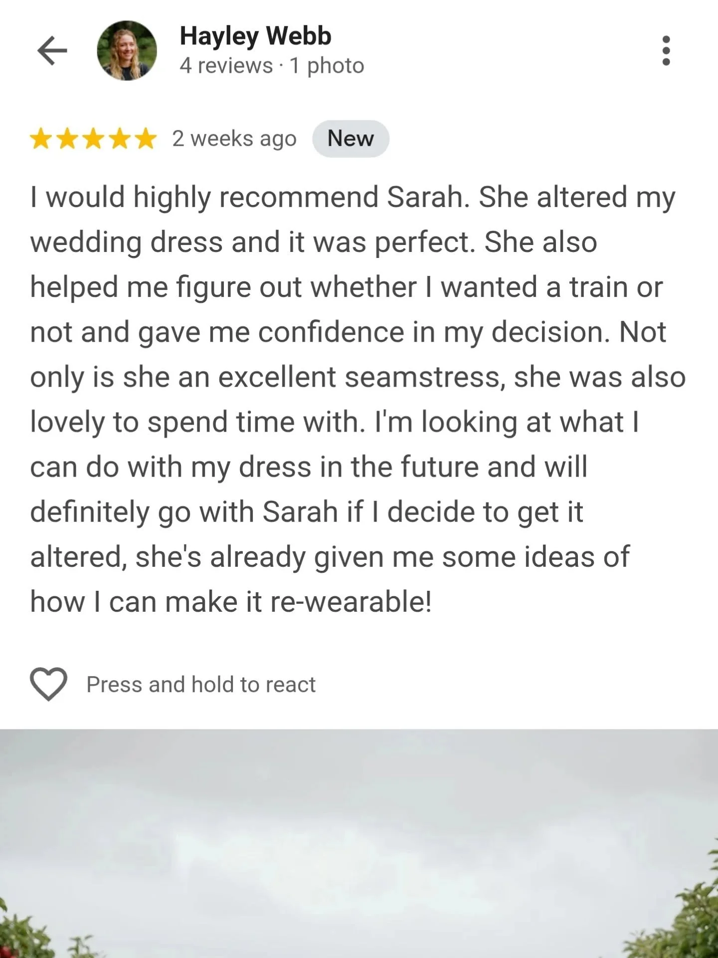 Congratulations Hayley on your special day 💐

Like many dresses here I take that look and ask what you may do with your gown afterwards. Some could be simply sold on, but hunt to find someone same size and same wants plus price in return, so I sugge
