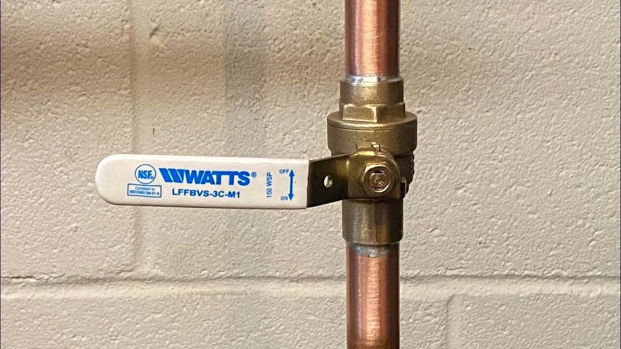 ball valve on copper water line