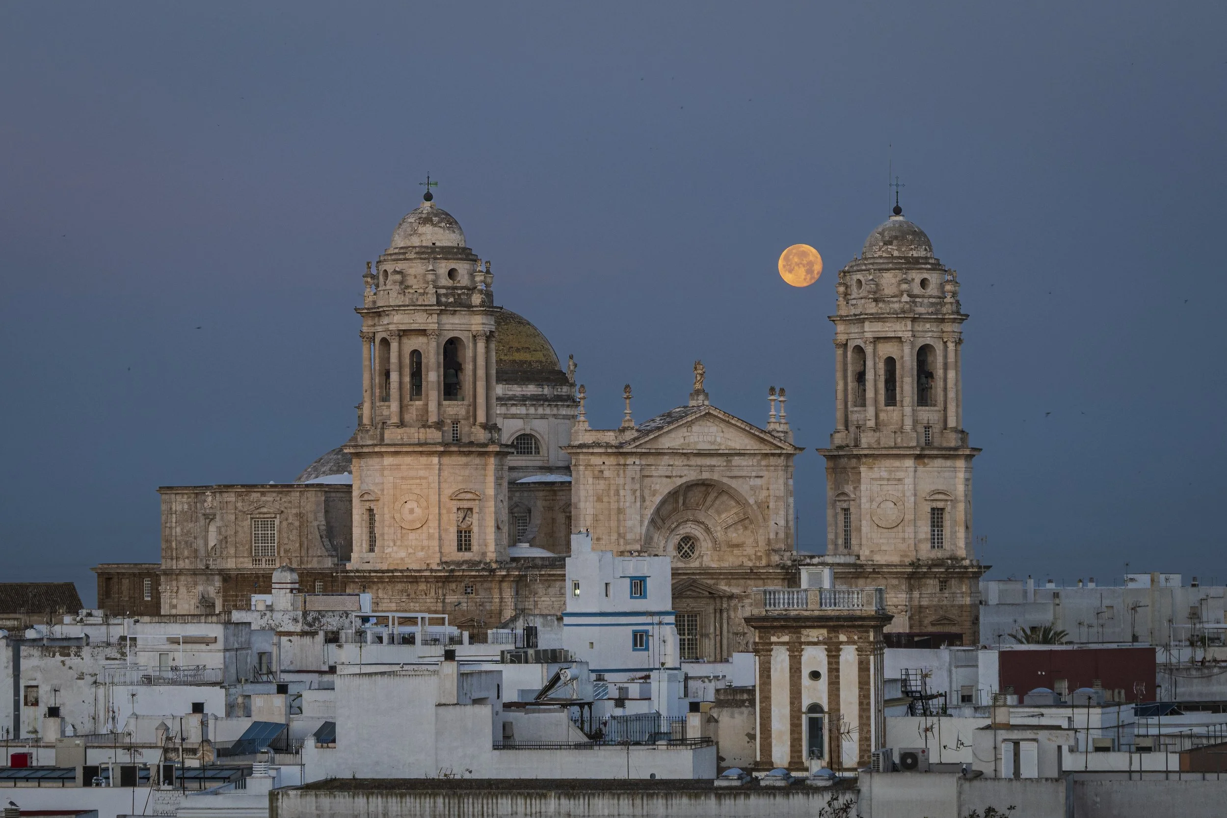 Cadiz moonset, Spain