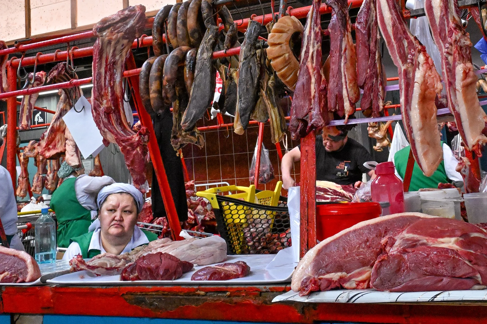 Butcher Shop, Green Bazaar--Almaty, Kyrgyzstan