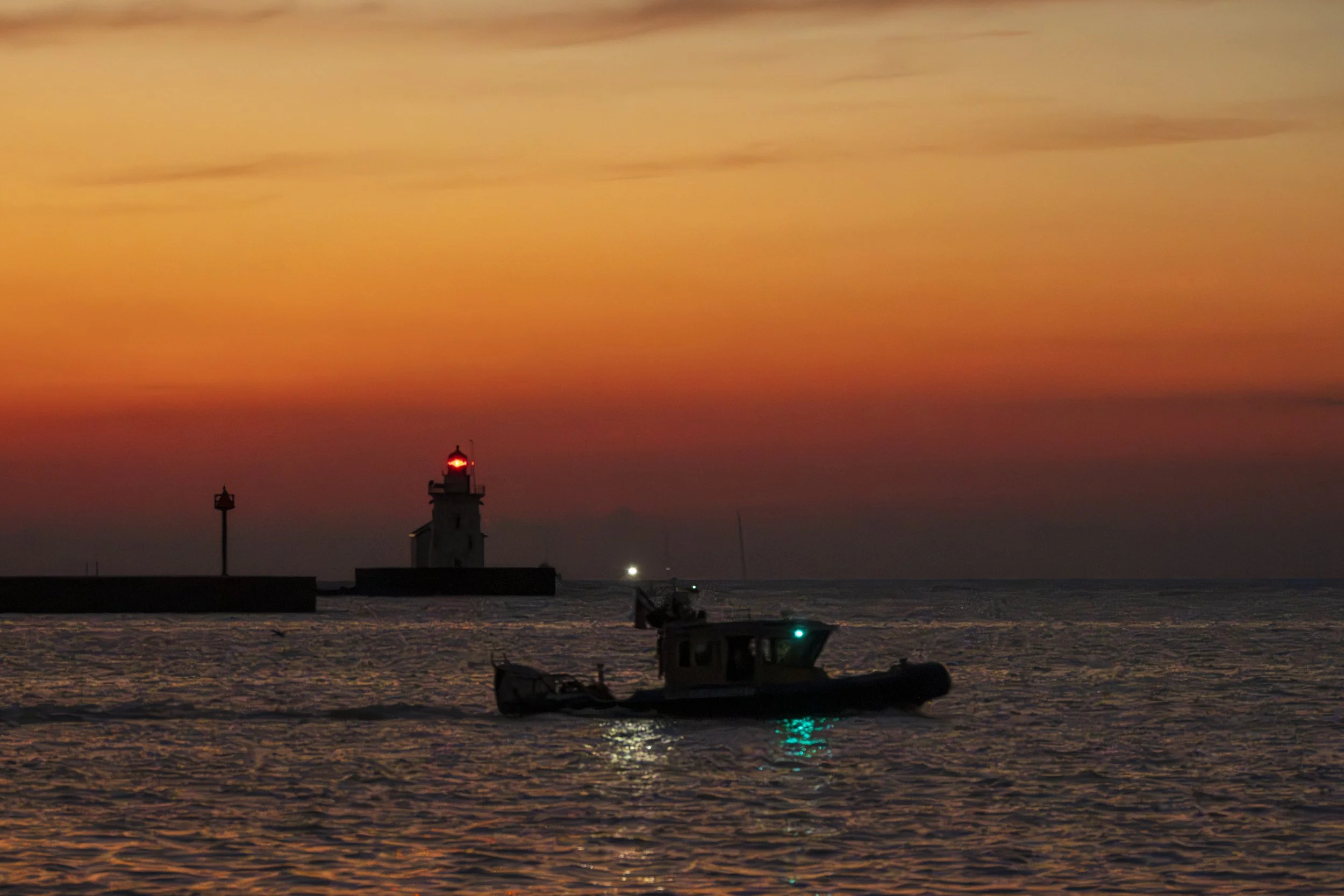 Cleveland harbor sunset
