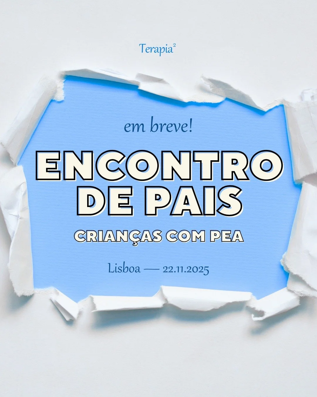 🧩 SAVE THE DATE
📍 LISBOA | 🗓 22 de novembro | 🕑 das 14h às 15h
Encontro para Pais de Crianças com Perturbação do Espectro do Autismo (PEA)
Porque partilhar experiências, dúvidas e estratégias pode