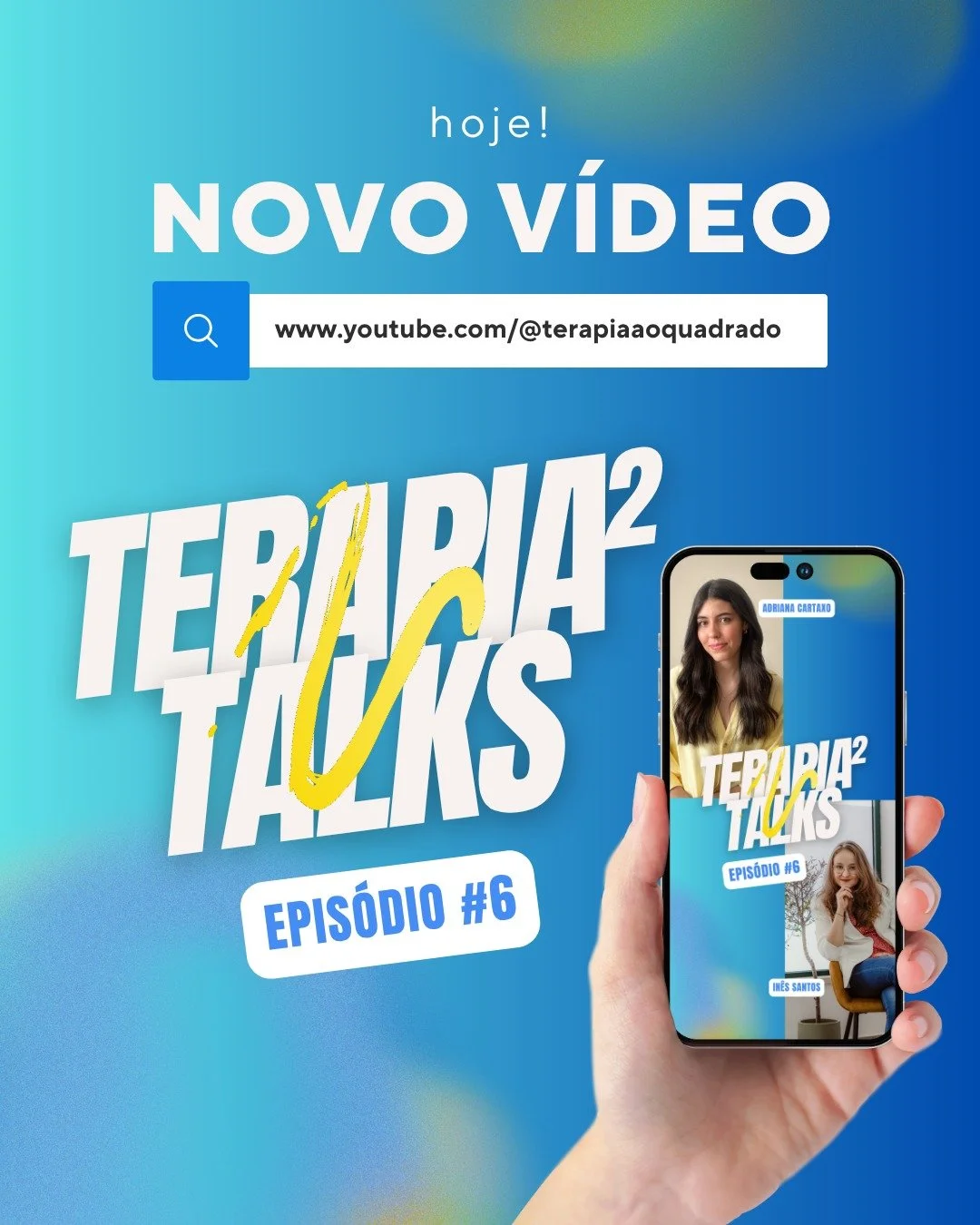 🎬 &Eacute; HOJE!
Faltam apenas 60 minutos para a estreia do 6&ordm; epis&oacute;dio do Terapia&sup2;Talks &ndash; Conversas Que Cuidam!

Prepara-te para uma conversa reveladora com a nutricionista Adriana Cartaxo, da nossa equipa de Torres Novas e T