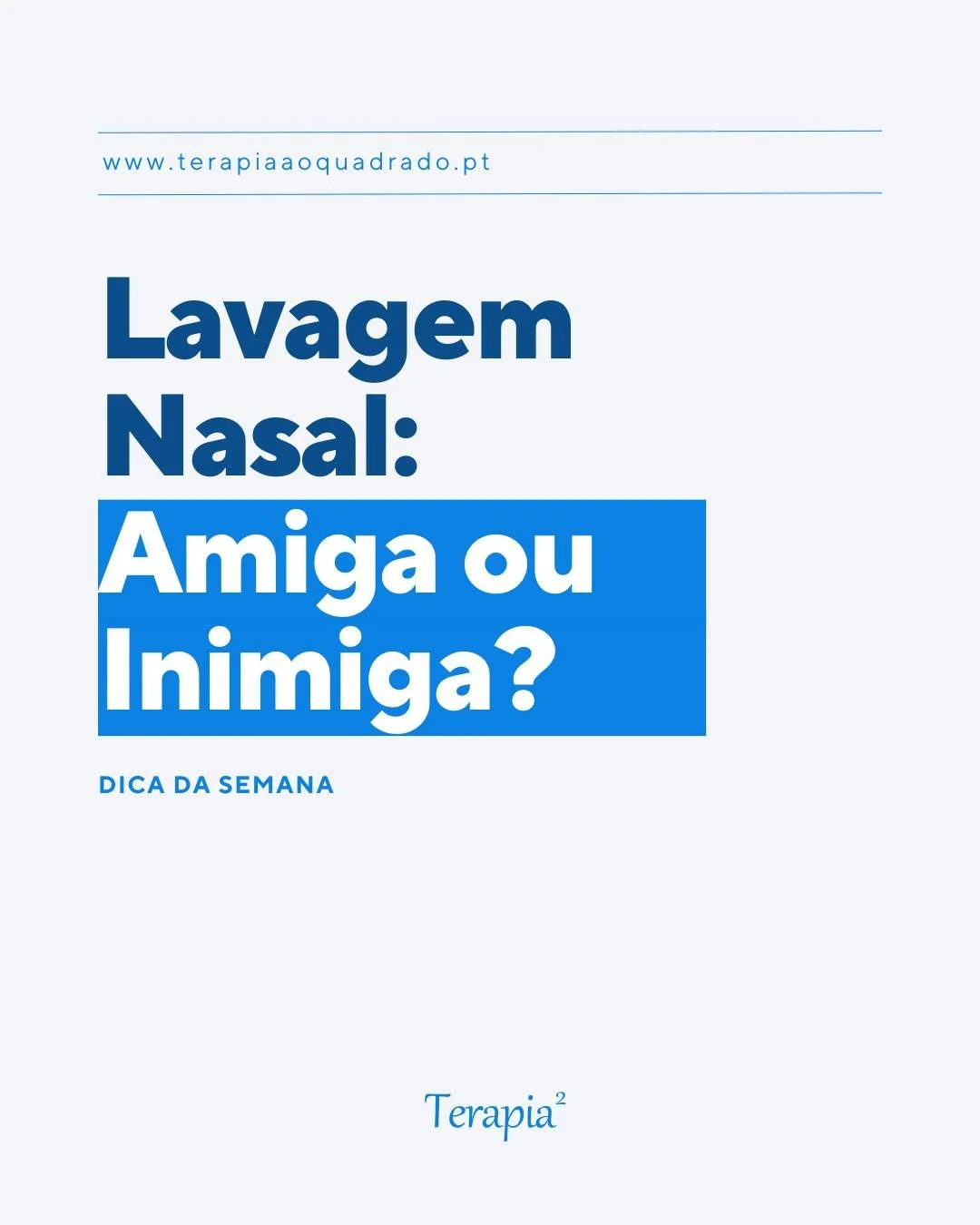 A lavagem nasal gera muitas d&uacute;vidas &mdash; e tamb&eacute;m muitos mitos.

Ela n&atilde;o previne infe&ccedil;&otilde;es respirat&oacute;rias, porque estas s&atilde;o causadas por v&iacute;rus. O que ajuda a prevenir &eacute; a etiqueta respir