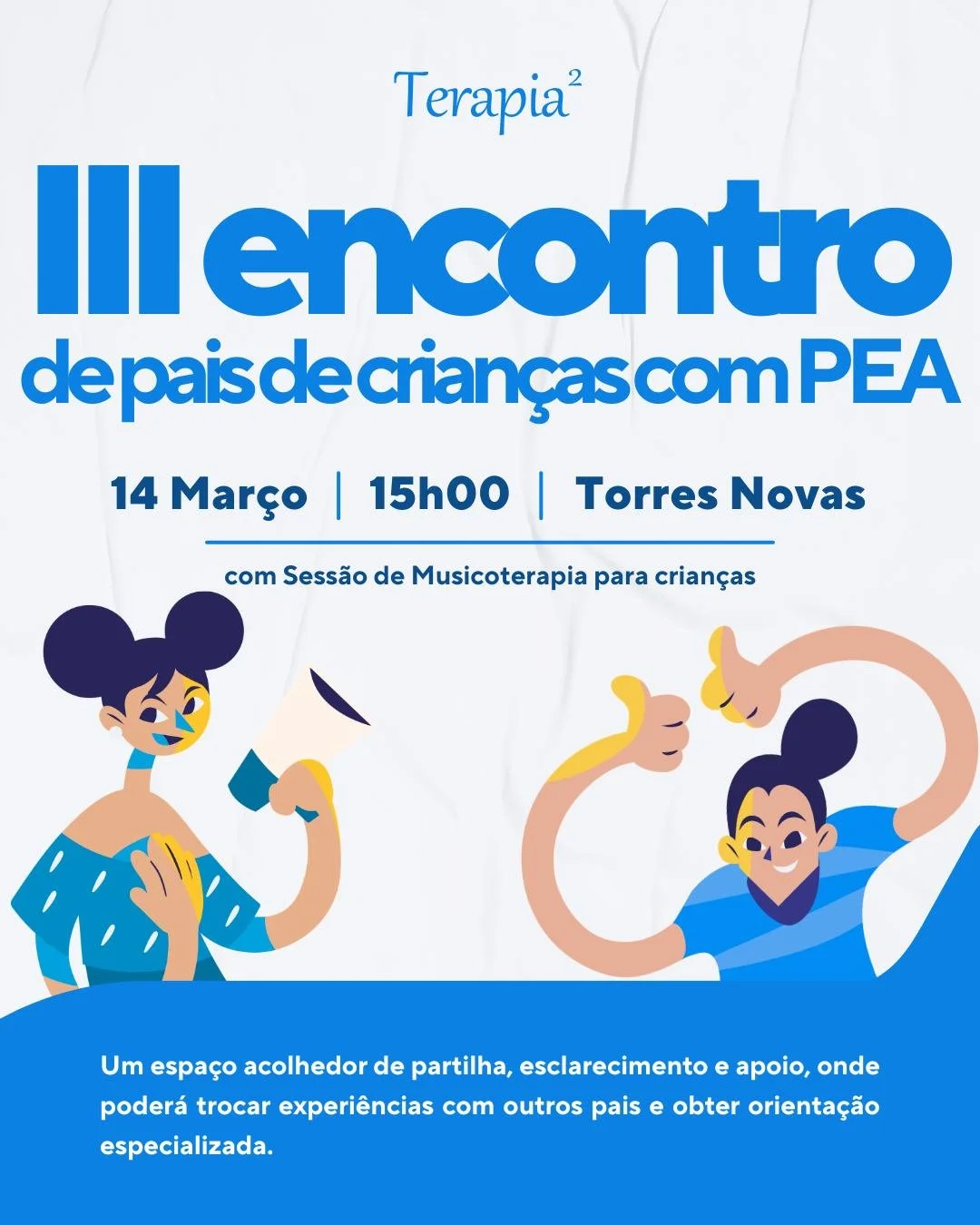III Encontro de Pais de Crian&ccedil;as com PEA
No pr&oacute;ximo dia 14 de mar&ccedil;o, &agrave;s 15h, em Torres Novas, voltamos a abrir espa&ccedil;o para algo essencial: partilha, escuta e liga&ccedil;&atilde;o entre pais que vivem desafios semel