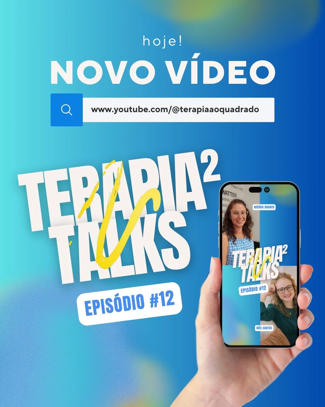 🎬 &Eacute; HOJE!

Faltam apenas 60 minutos para a estreia do 12.&ordm; epis&oacute;dio do Terapia&sup2;Talks &ndash; Conversas Que Cuidam.

Neste epis&oacute;dio, mergulhamos num tema fundamental para o percurso escolar e emocional: a Dislexia. Rece