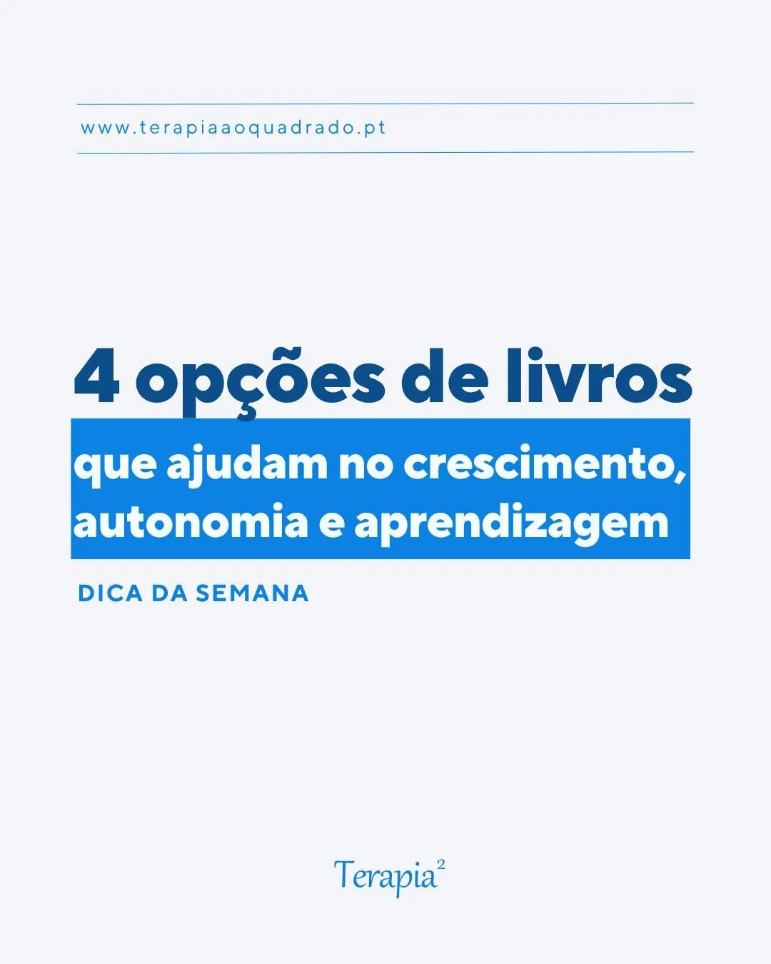 Os livros certos podem ser muito mais do que uma hist&oacute;ria &mdash; s&atilde;o ferramentas poderosas para o crescimento, a autonomia e a aprendizagem da tua crian&ccedil;a 📚

A nossa Terapeuta Ocupacional Ana Beatriz selecionou 4 livros e cole&