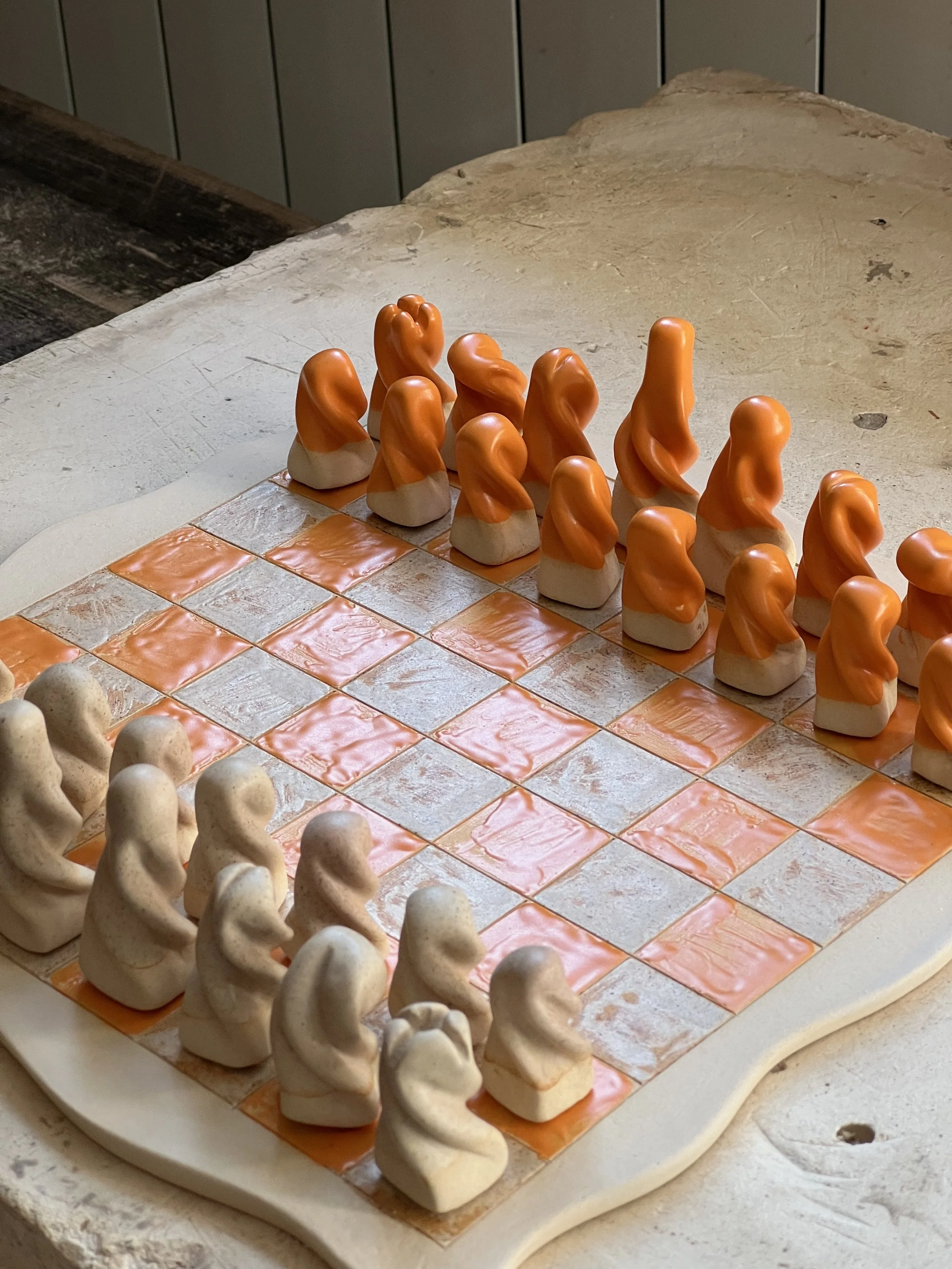 The Chess Set in Sorbet Orange