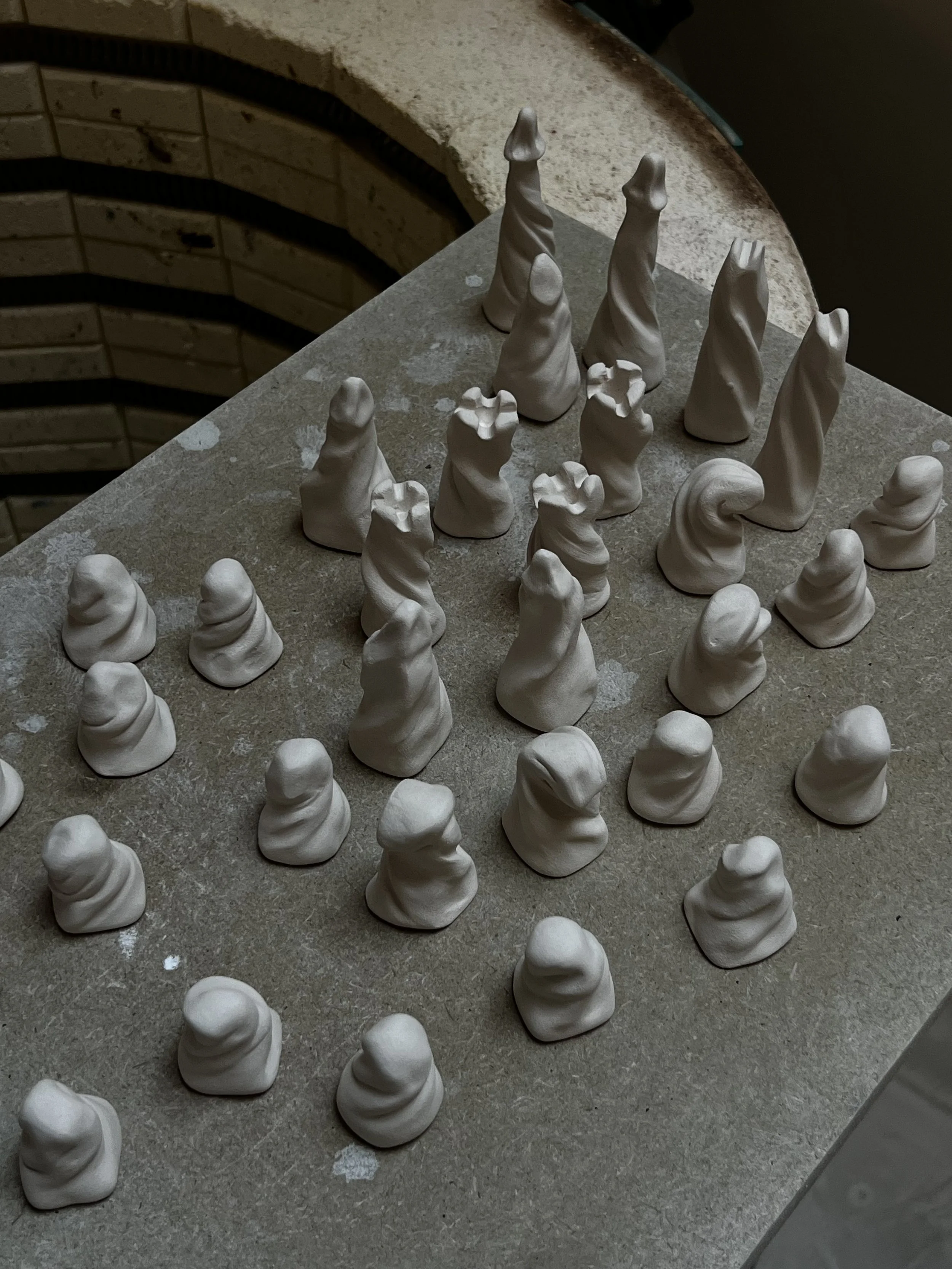 handmade ceramic chess pieces