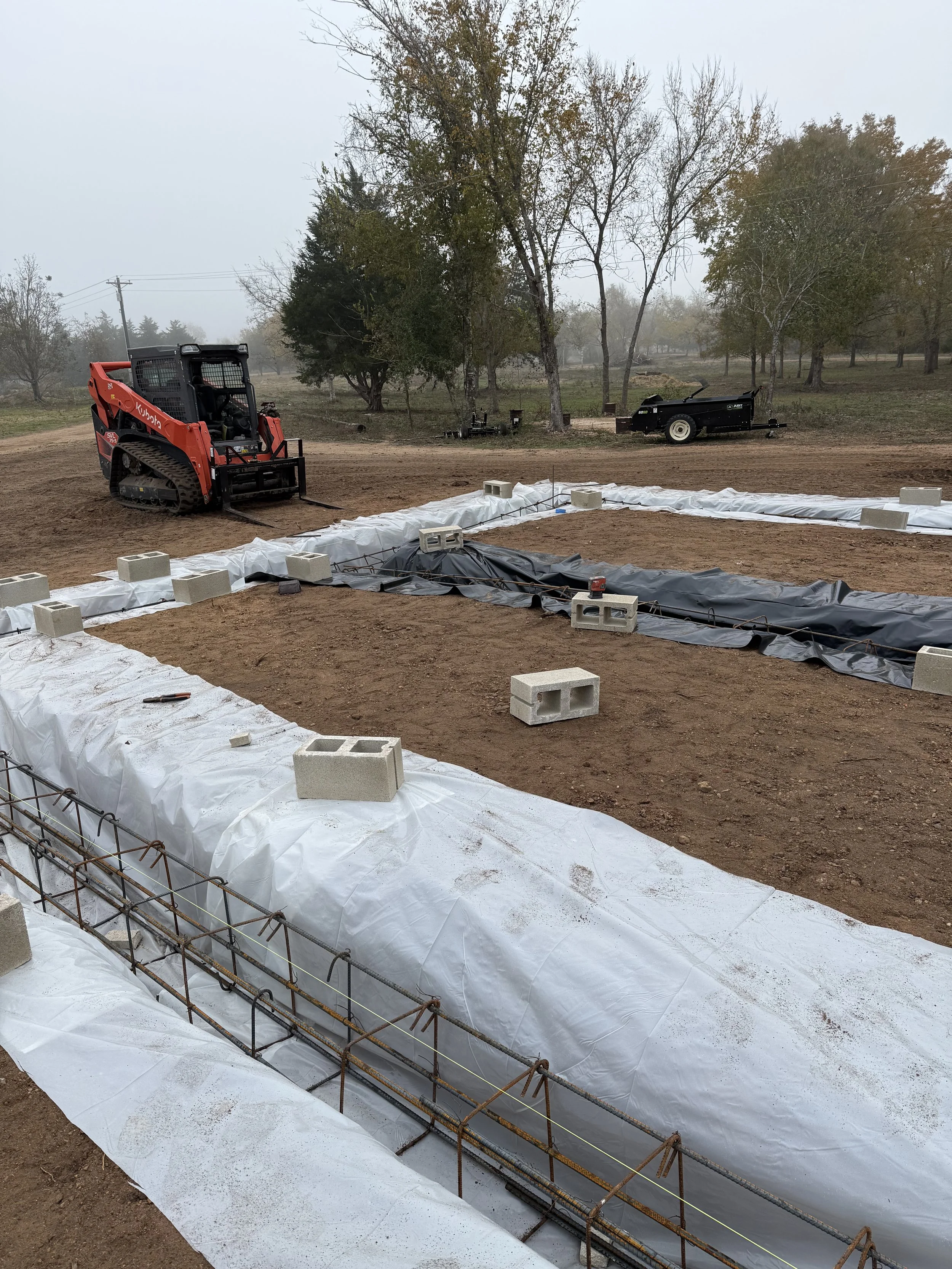Concrete preparation or horse barn foundation