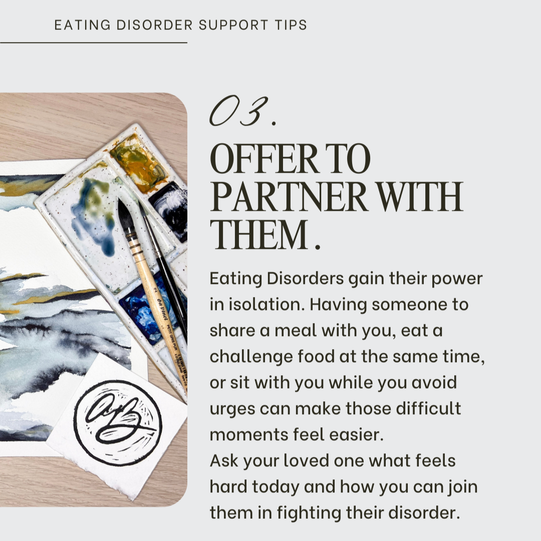 Painting with tip to partner with loved ones in eating disorder recovery
