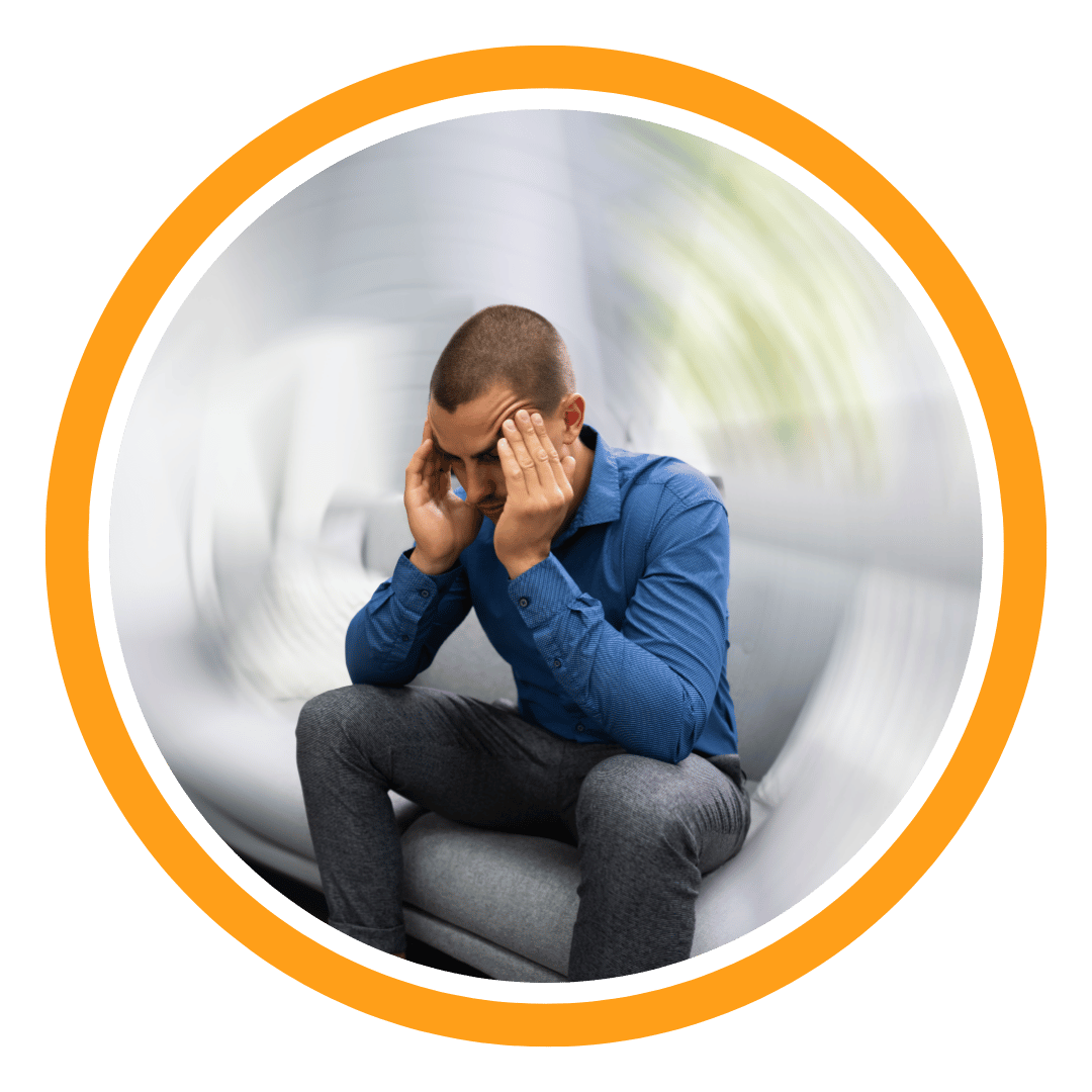 Man dizzy sited down