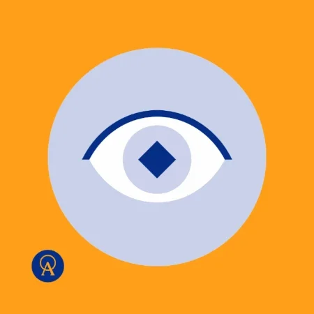 Eye ball graphic as representation of the visual system.