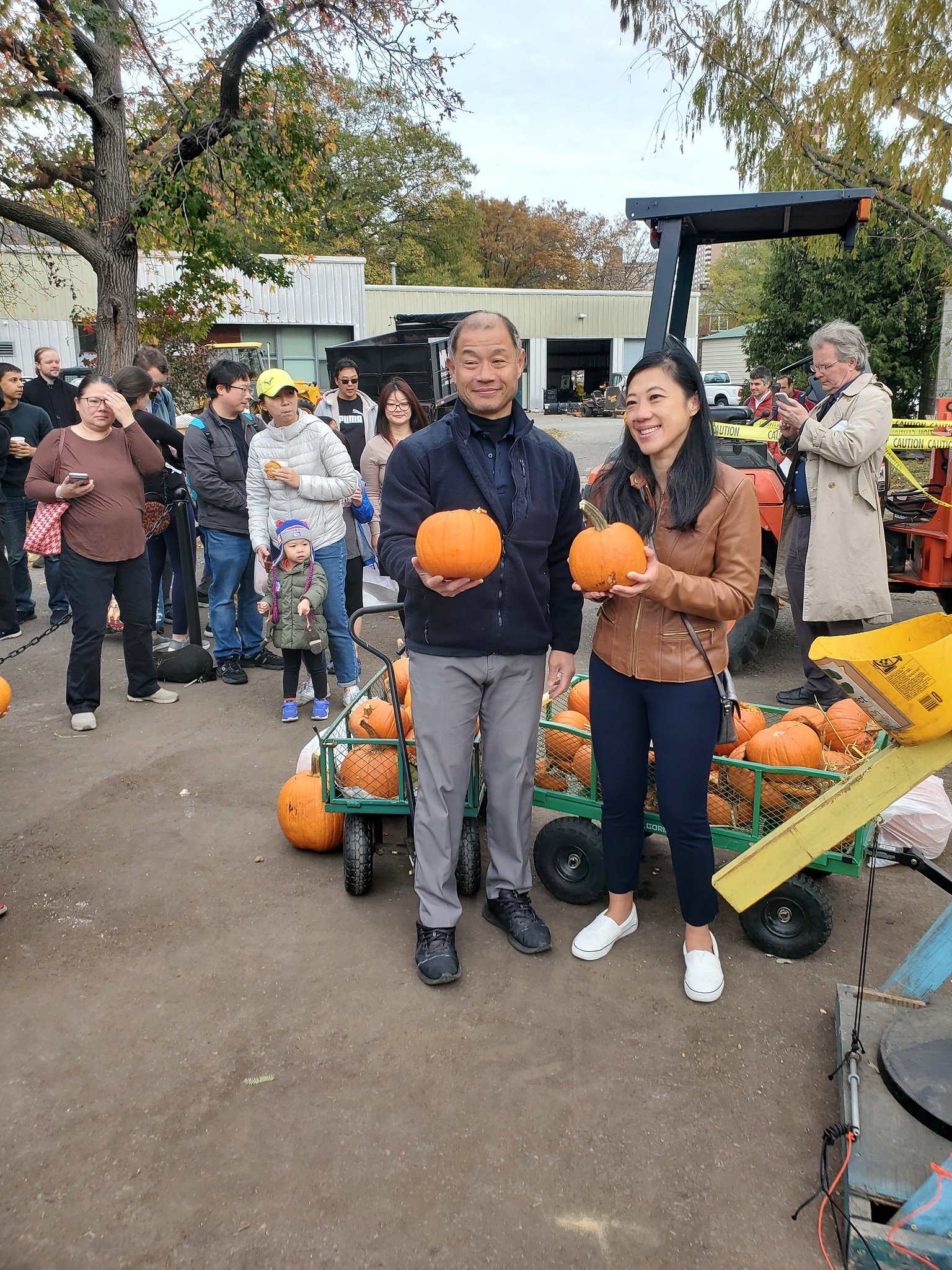 Council Member Sandra Ung at Queens Botanical Garden's pumpkin smash event (November 2024)