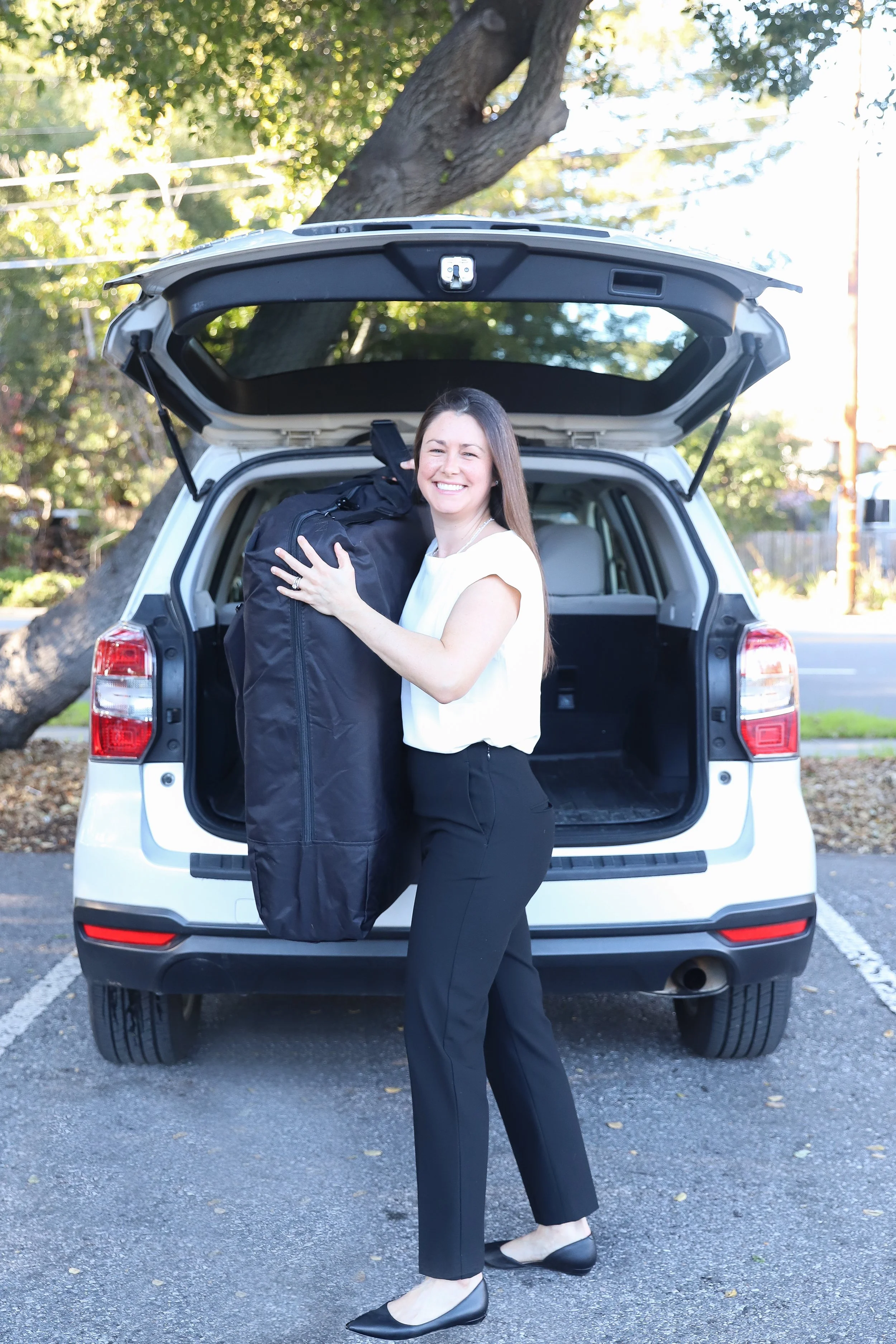 Mobile physical therapist preparing for in-home appointment in Palo Alto