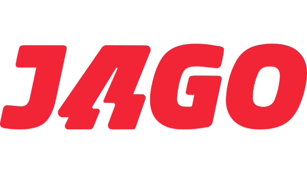 Bold red text spelling 'J4GO' on a black background.