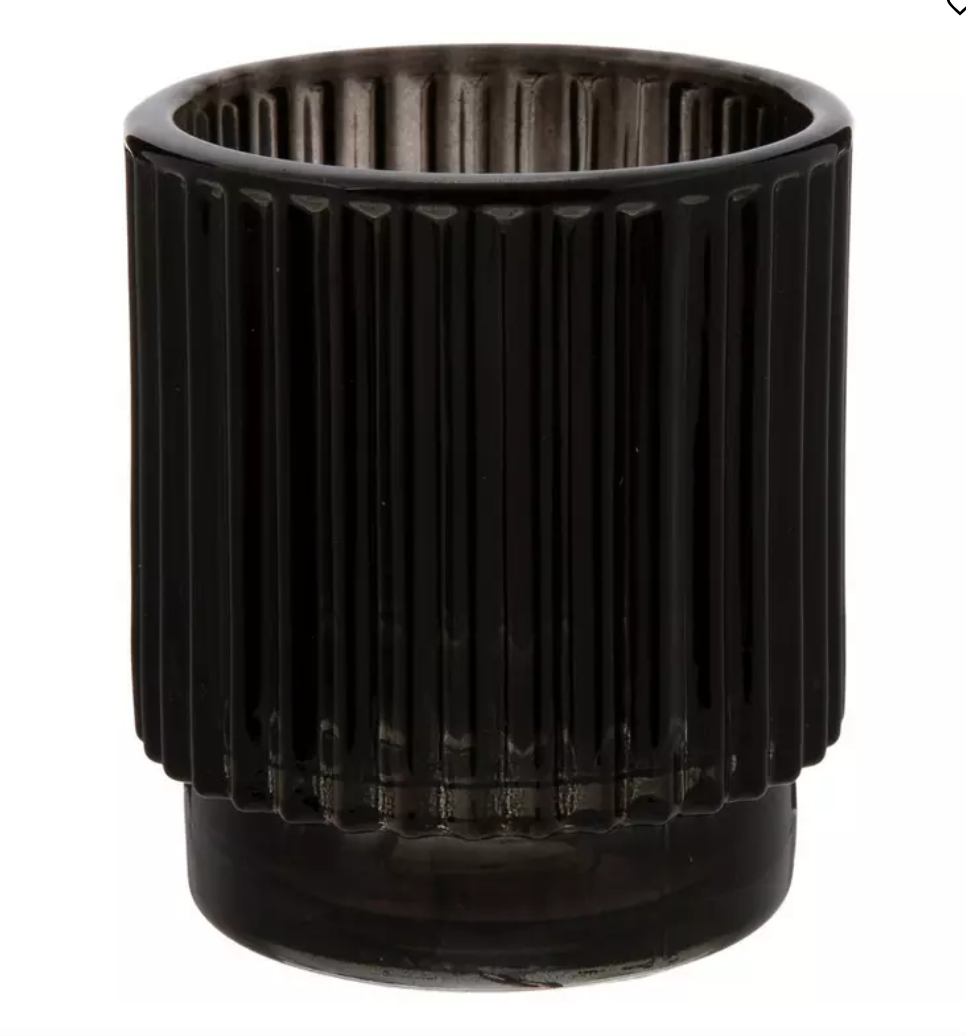 Black Ribbed Glass Votive $1.25
Quantities Available 30