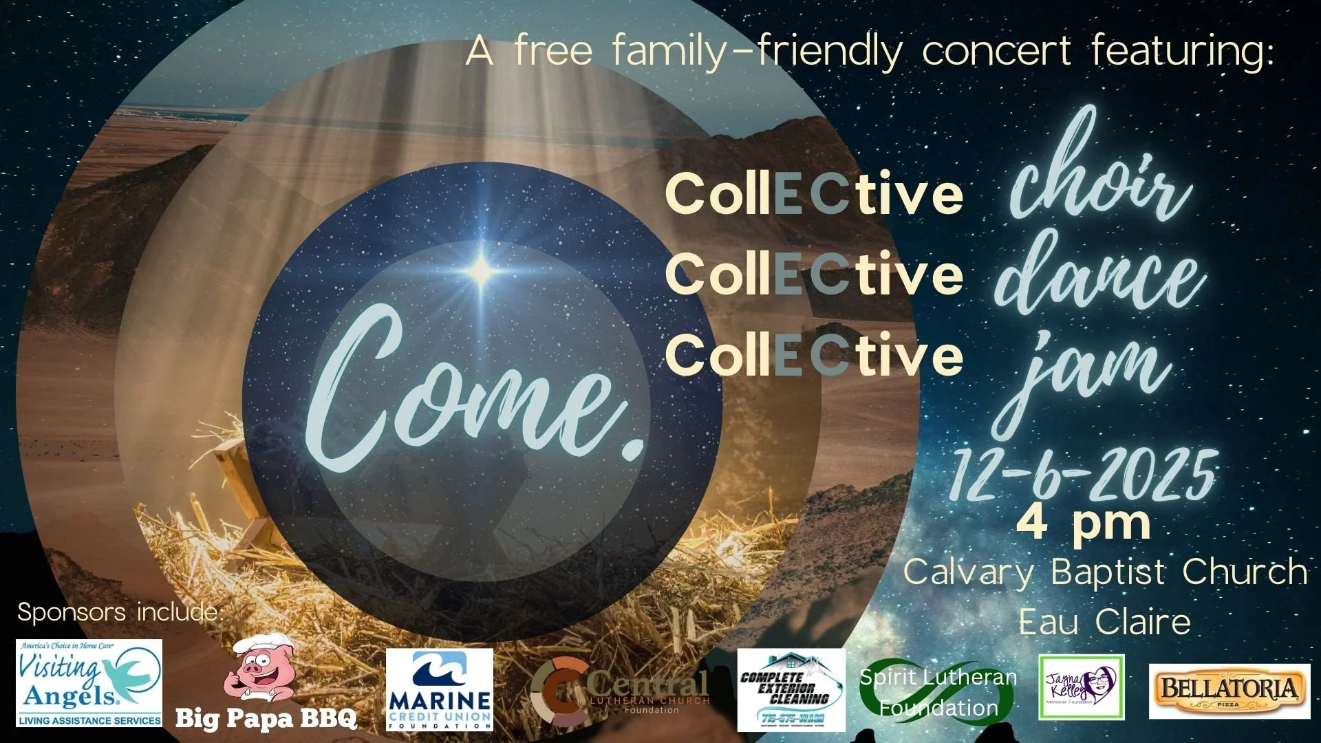 "Come" - A Free Family-Friendly CollECtive Arts Christmas Concert