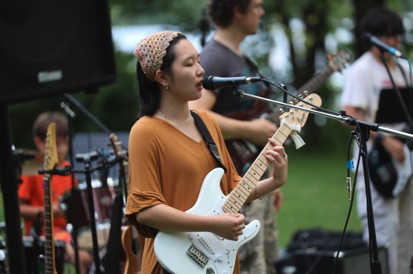 CollECtive Jam teen bands at national night out in eau claire at carson park.