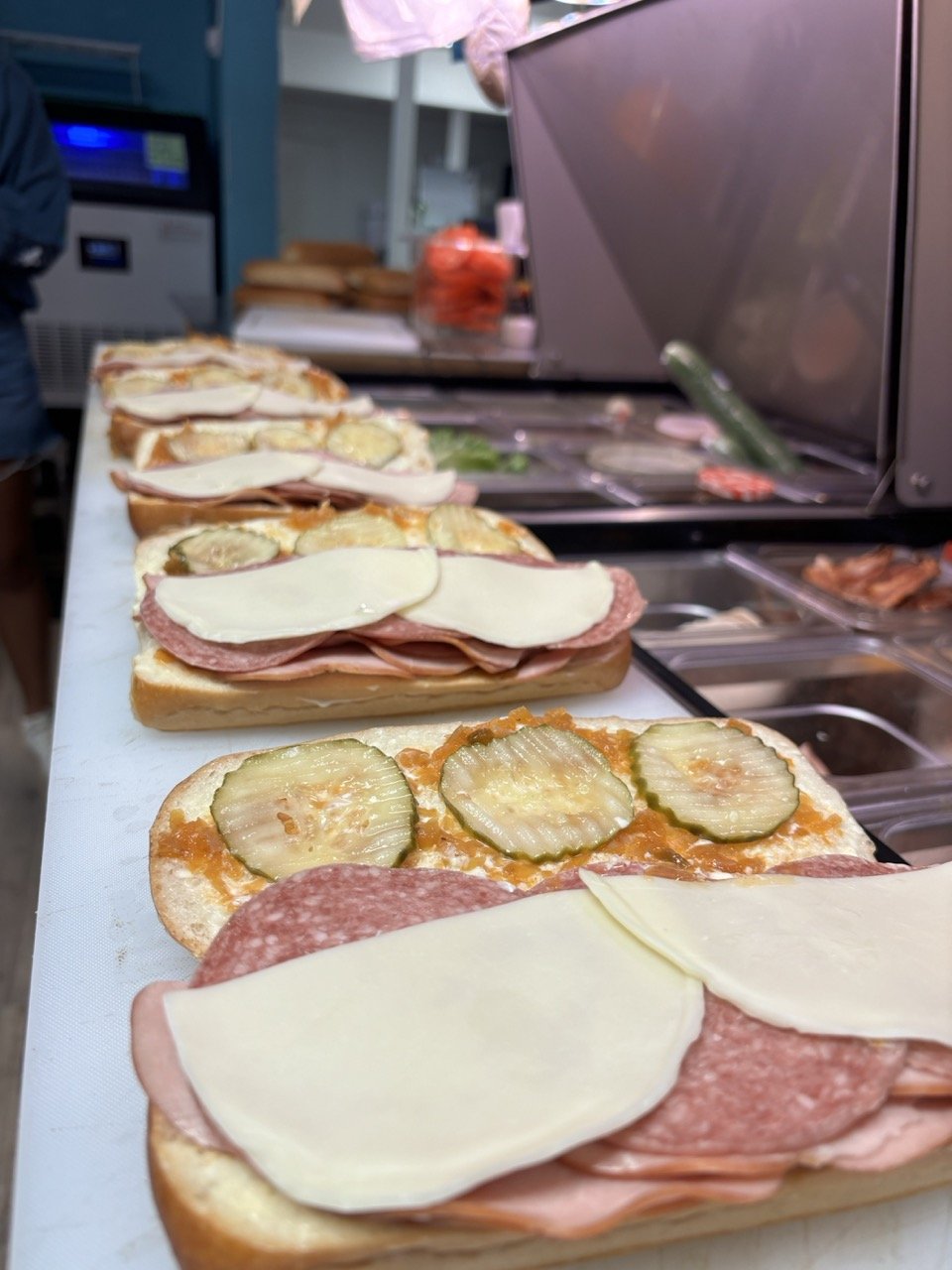 Sandwiches being hand crafted to order in Rockport. 