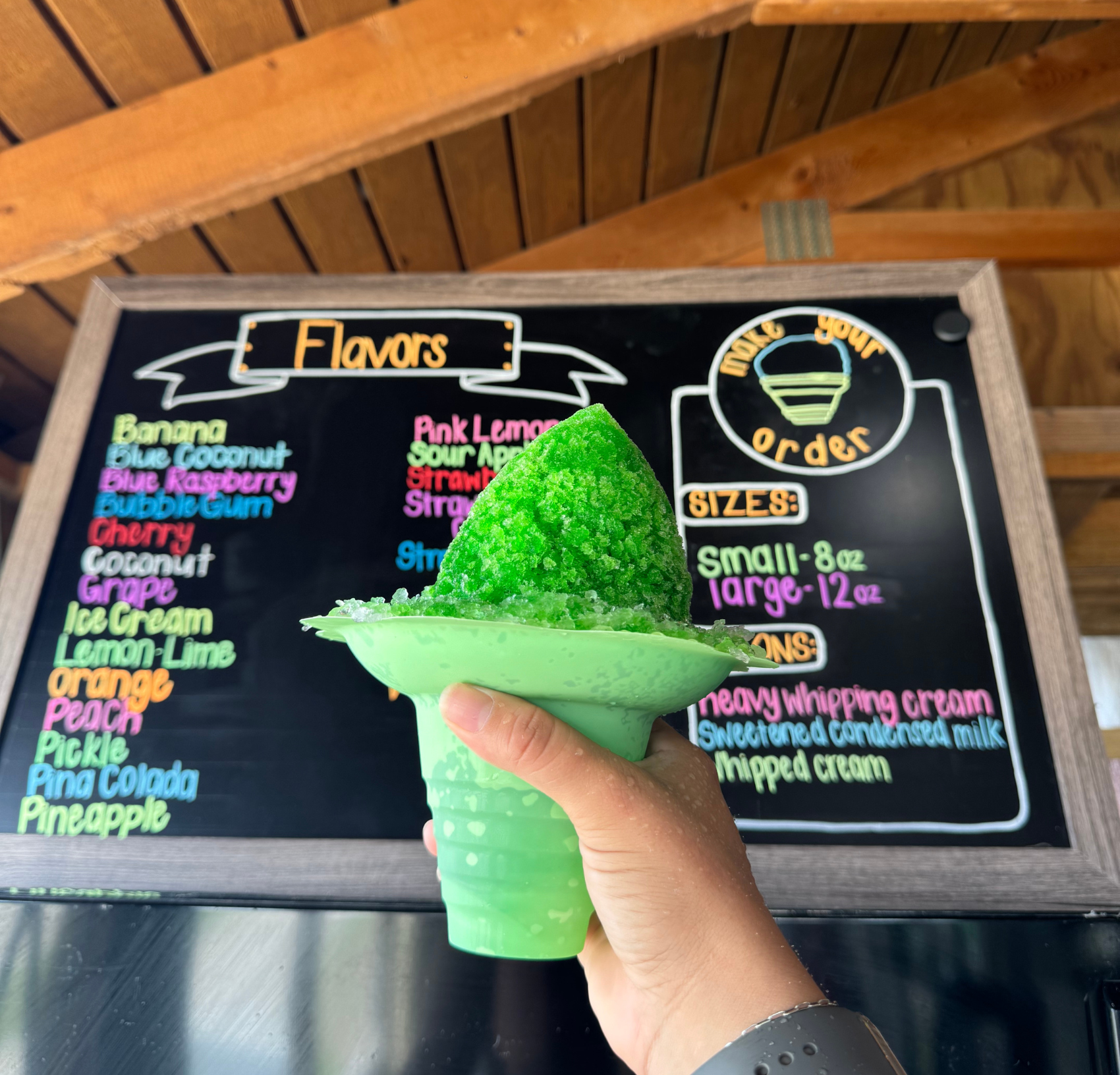 Shaved ice at Duck Blind Coffee in Fulton. 