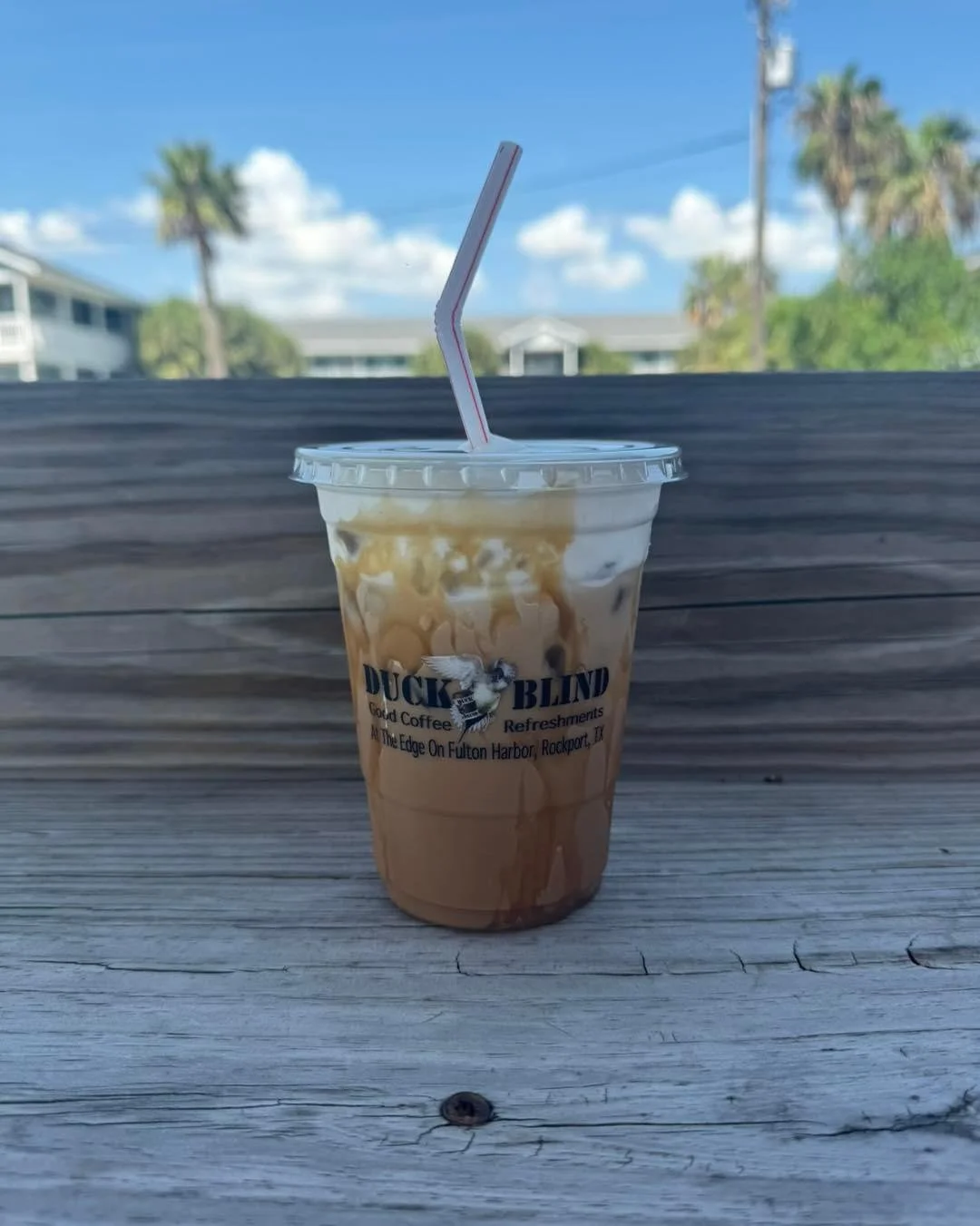 Handcrafted cold beverage from Duck Blind Coffee and Refreshments. 