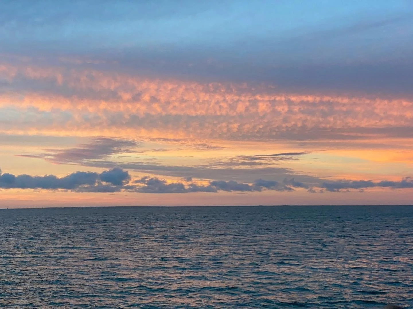Sunrise over the bay at the Duck Blind location at Fulton Harbor. 
