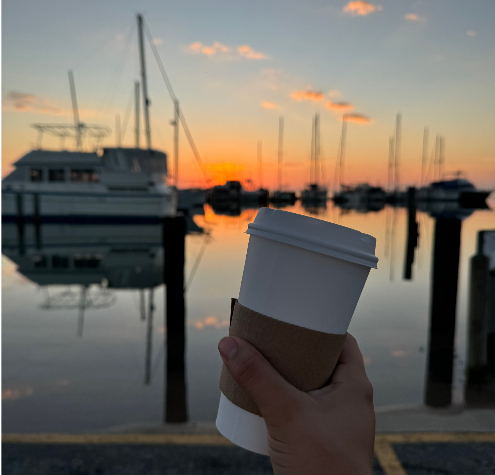 Espresso drink served at Fulton Harbor by Duck Blind Coffee. 