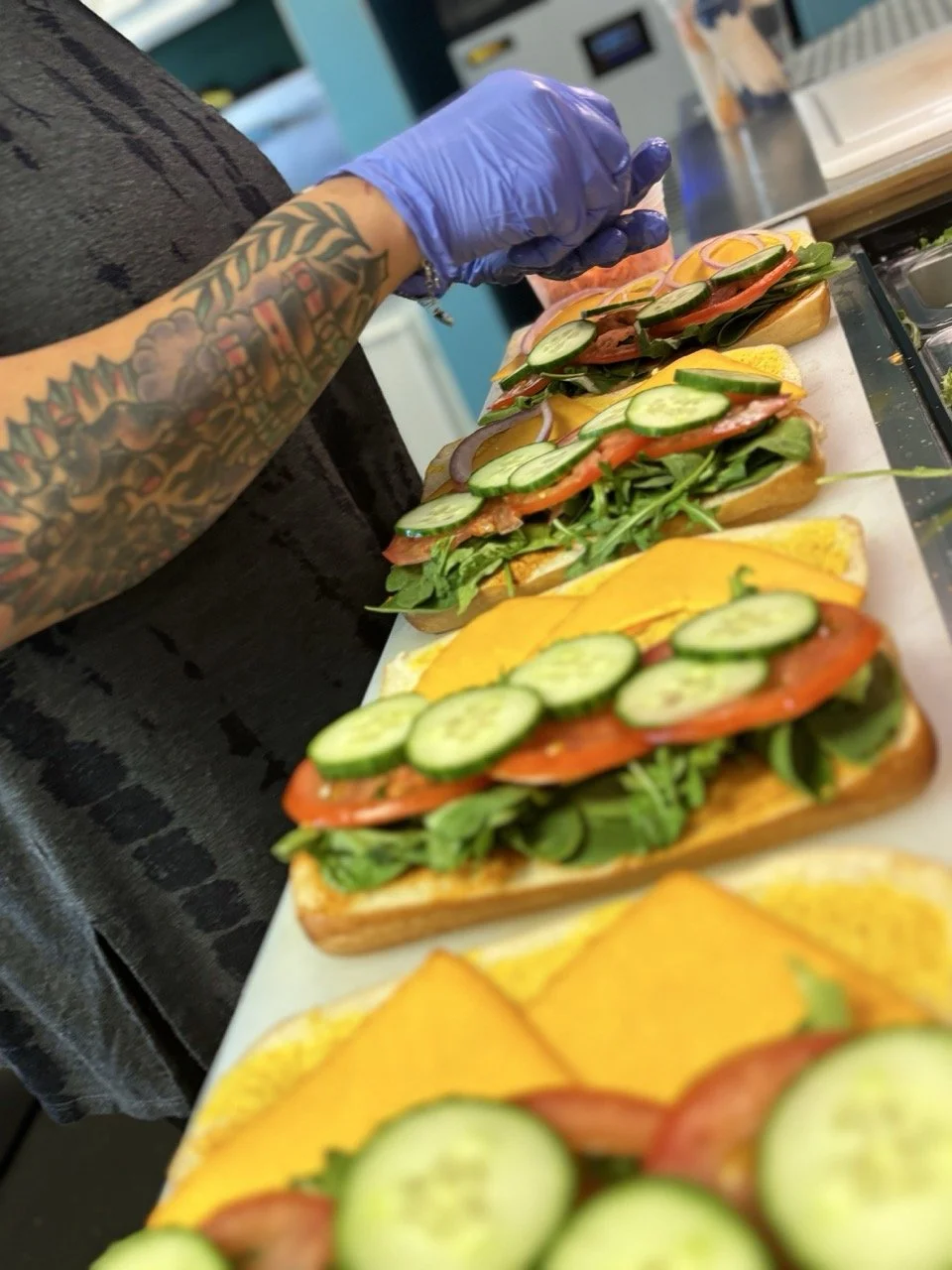 Boar's head sandwiches on the board at Duck Blind Drive-Thru