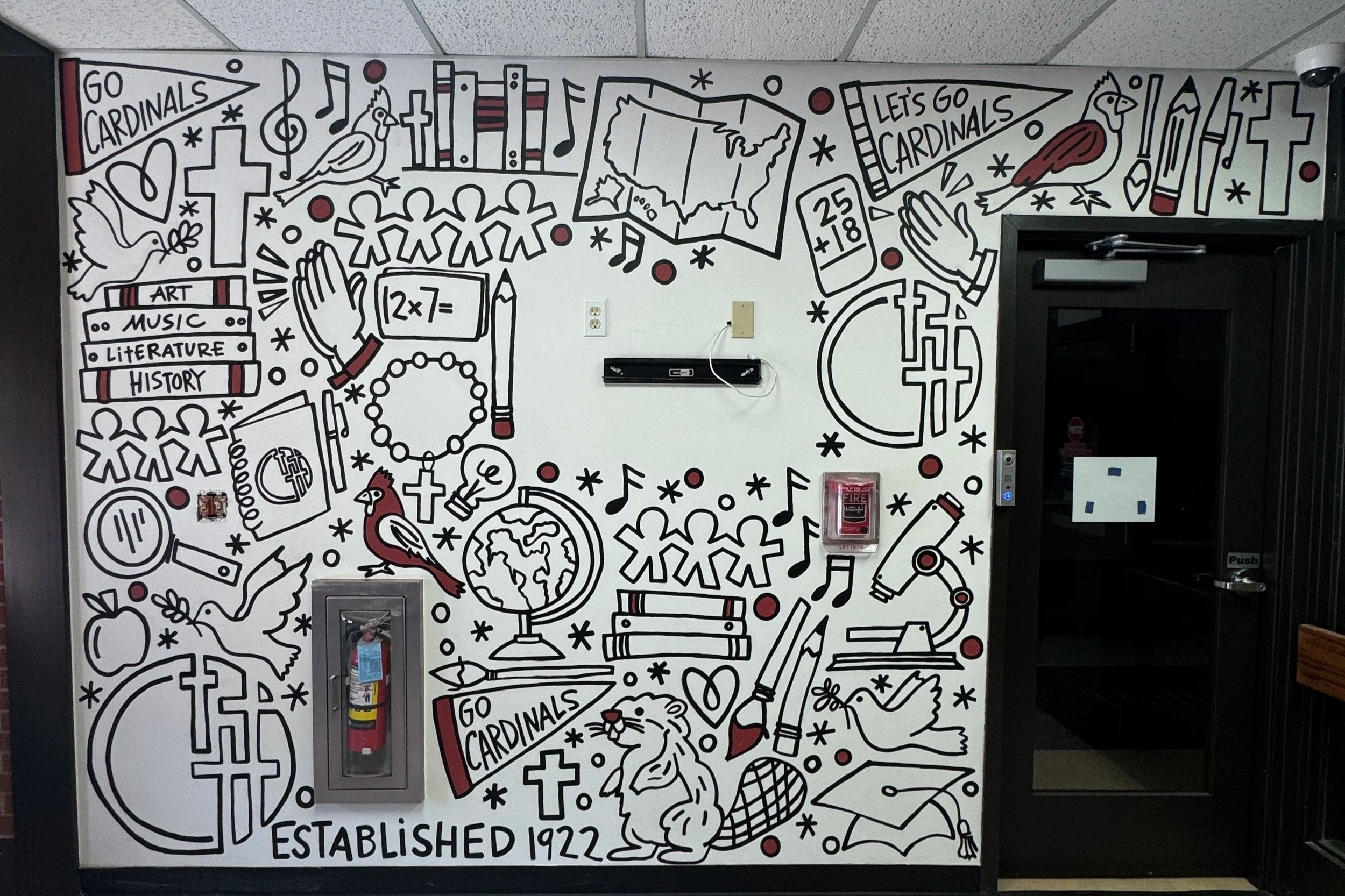  Holy Trinity School  
Des Moines, Iowa 
2026 
 Artist-designed school mural 