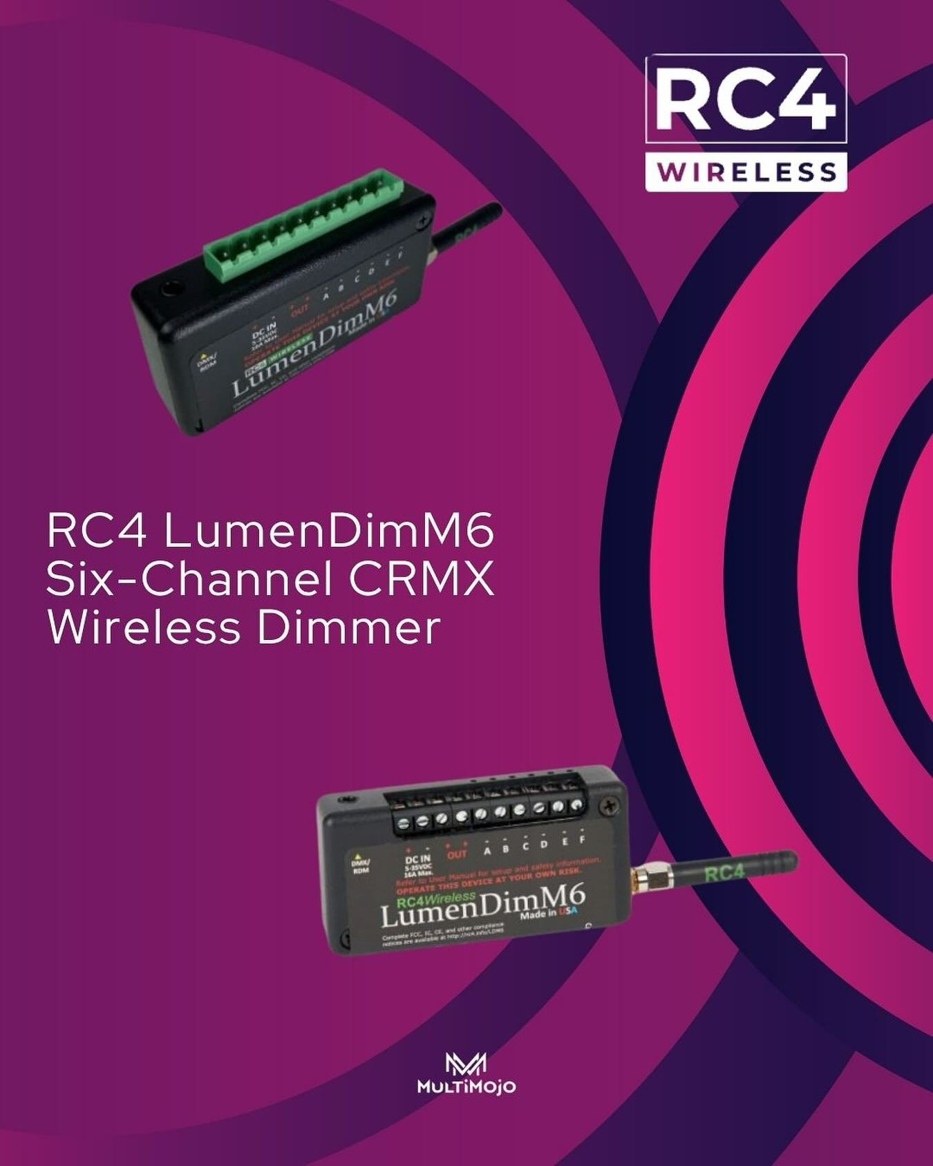 When it comes to wireless dimming in tight spaces, the RC4 Wireless LumenDimM6 is our go-to. ⚡️ This 6-channel CRMX dimmer is tiny but mighty&mdash;perfect for props, costumes, and helmets where space is tight but performance matters. It&rsquo;s Mult