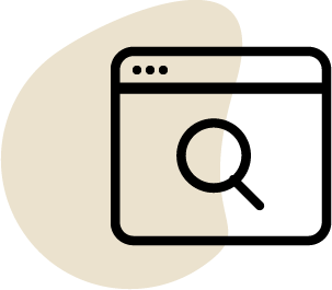 Icon of a web browser window and a washing machine.