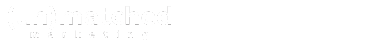 Text that reads '(un)matched x highliftsocial. marketing' on a black background.
