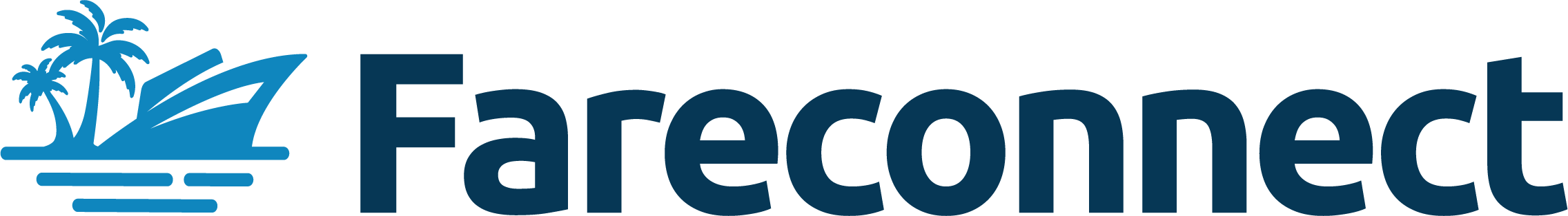 Fareconnect logo with a palm tree graphic