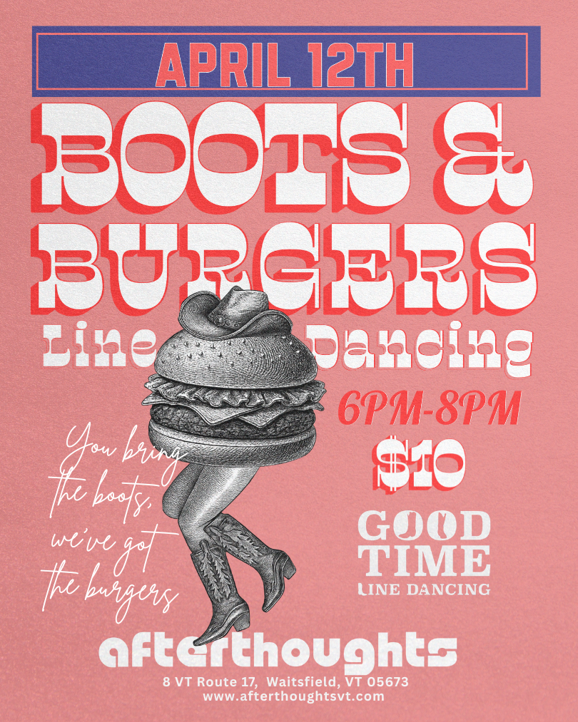 BOOTS & BURGERS W/ GOOD TIME LINE DANCING VT!