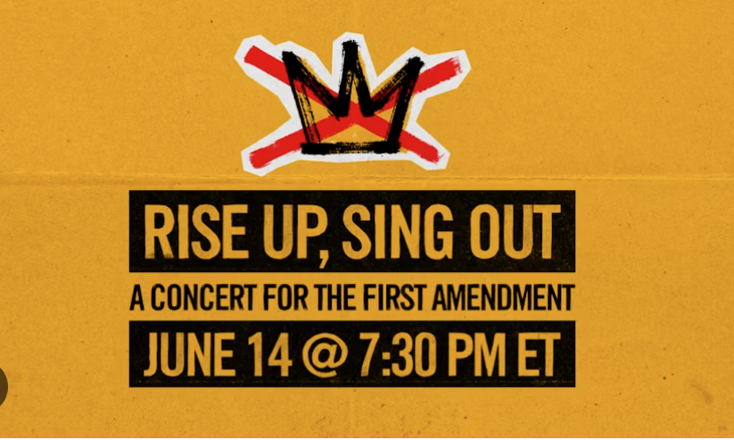 Rise up, Sing out! WATCH PARTY! A concert for the First Amendment.