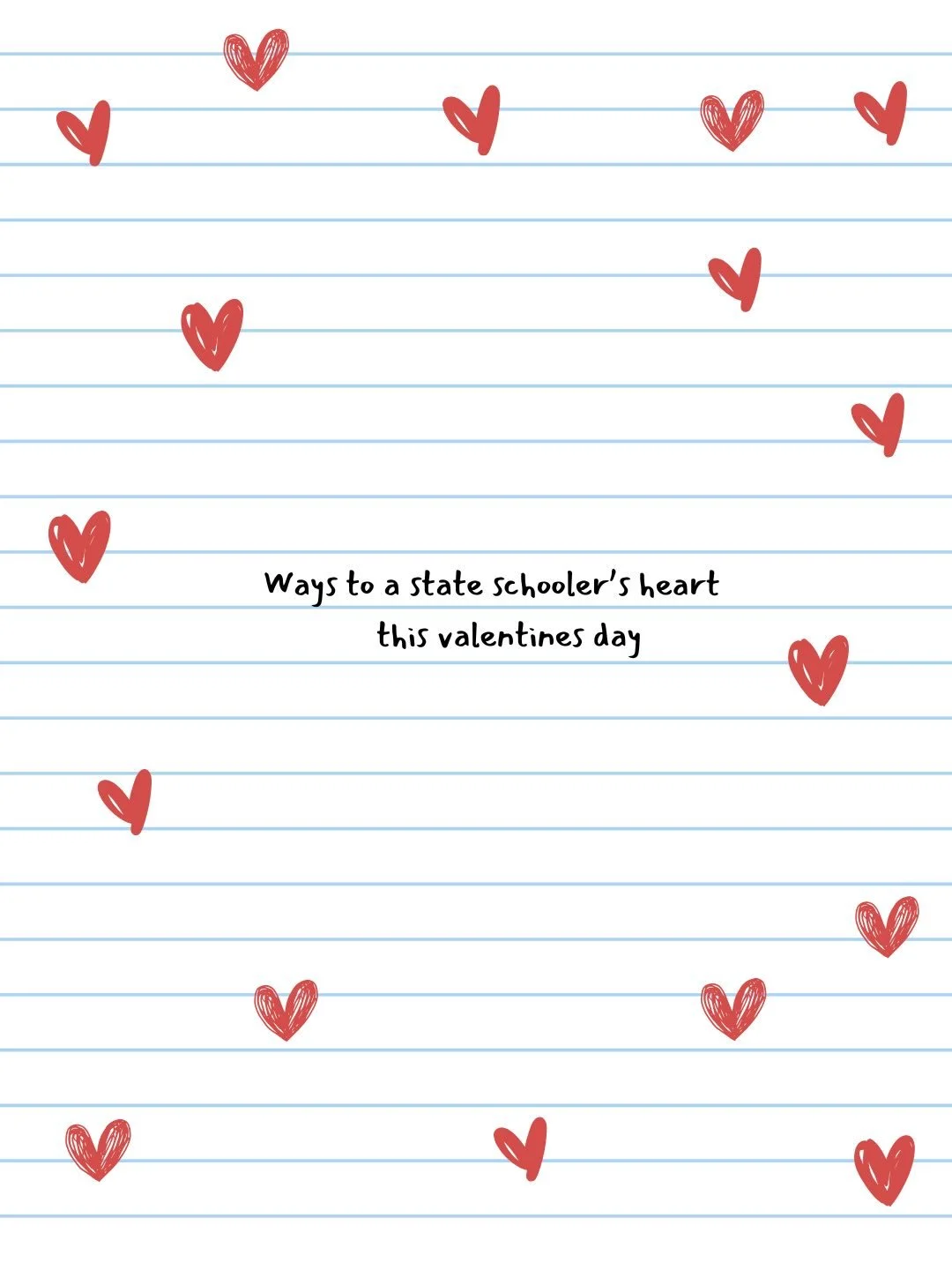 In preparation for Valentine&rsquo;s Day, here&rsquo;s some things us state schoolers just LOVE. 

State schoolers, what&rsquo;s your fave thing? 

Mwah!!! ❤️😘💋🫶🏼🌹 xoxoxox