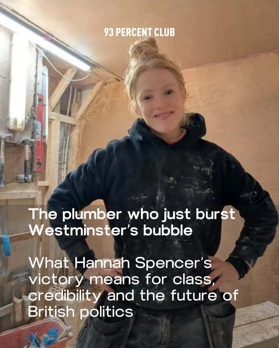 Hannah Spencer&rsquo;s victory - from plumber to Parliament - reveals something the political elite can no longer ignore: you cannot meaningfully legislate for cold homes, empty fridges and back breaking shifts if you&rsquo;ve never worked one. 

Our