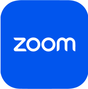 Logotipo de Zoom con fondo azul